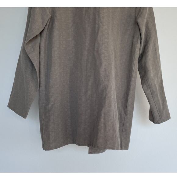 EILEEN FISHER Taupe Silk Linen Open Jacket Sz PP Minimal Luxe - Picture 6 of 15